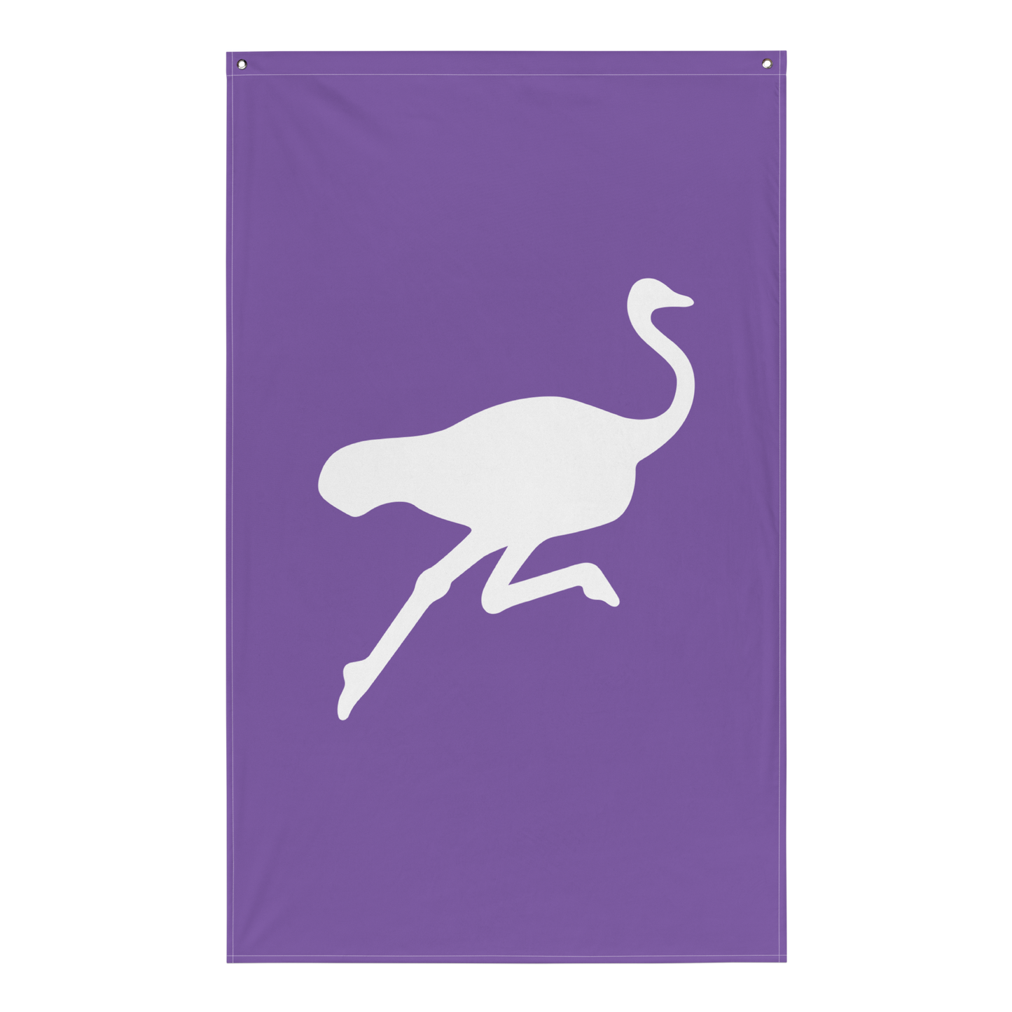 Front view of a purple nostr flag.