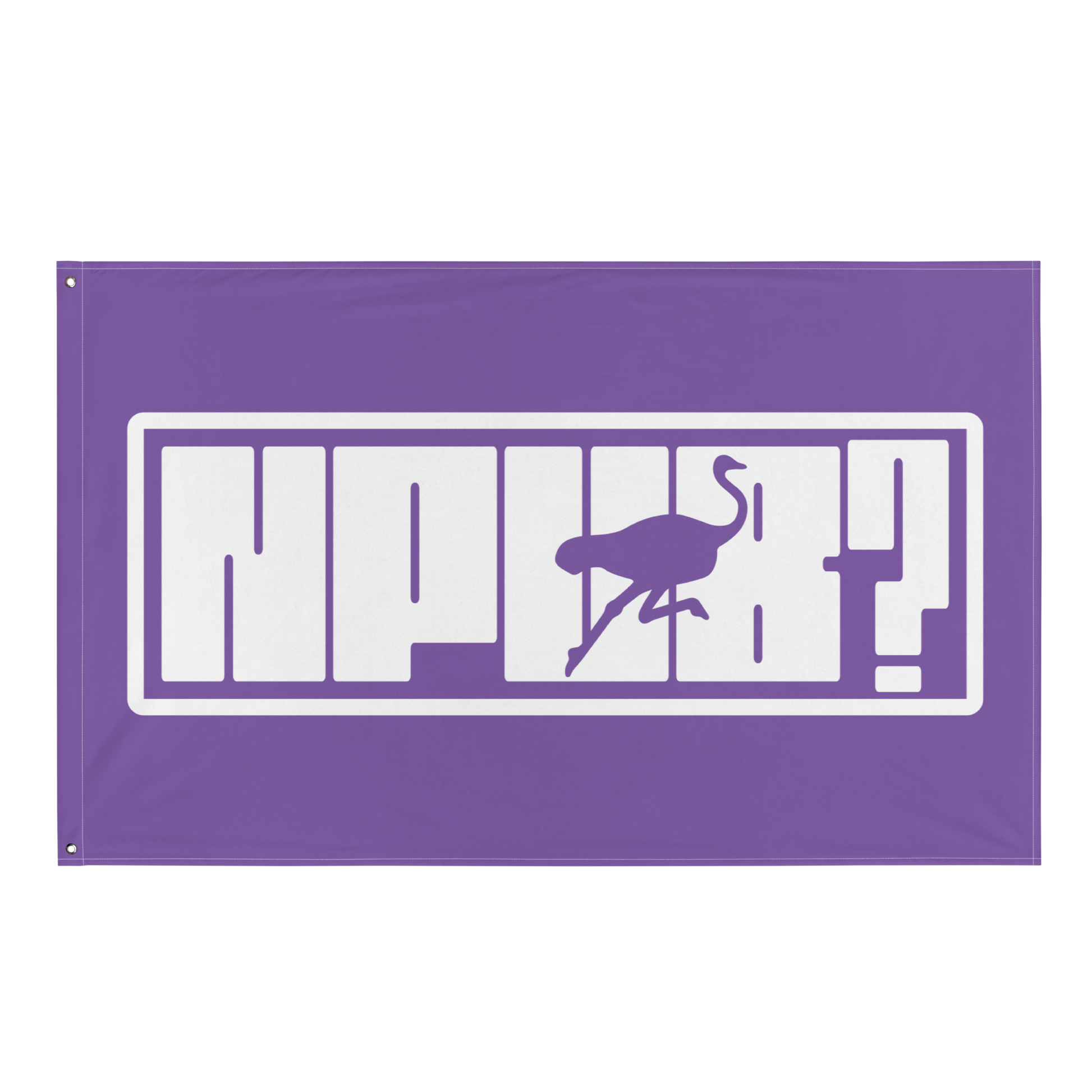 Front view of a purple nostr flag.