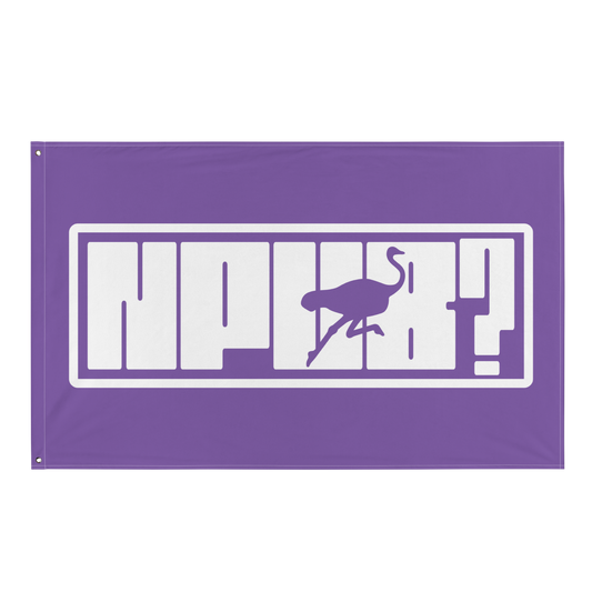 Front view of a purple nostr flag.