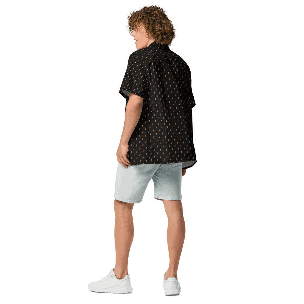 Certified Bitcoin button shirt with Rebel B design promoting bitcoin and stacking sats