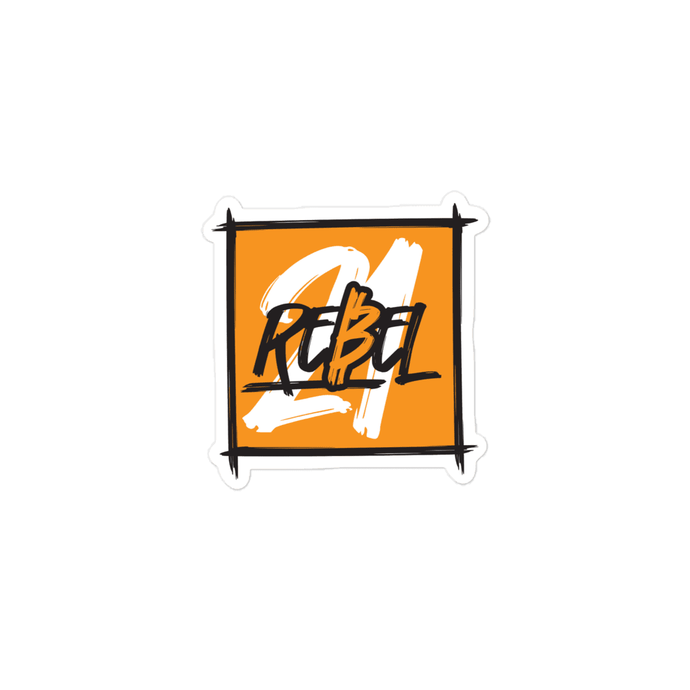 Front view of a bitcoin sticker.