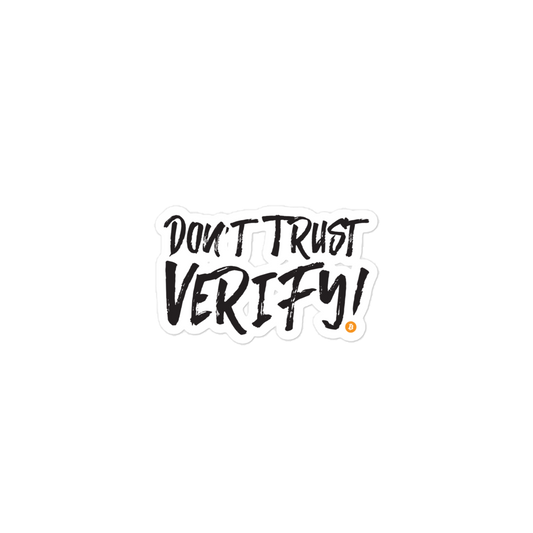 Front view of a bitcoin sticker.