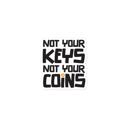 Front view of a bitsoin sticker.
