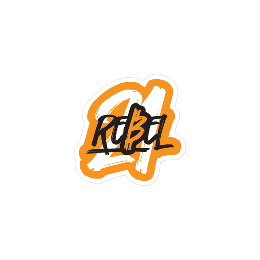 Front view of a bitcoin sticker.