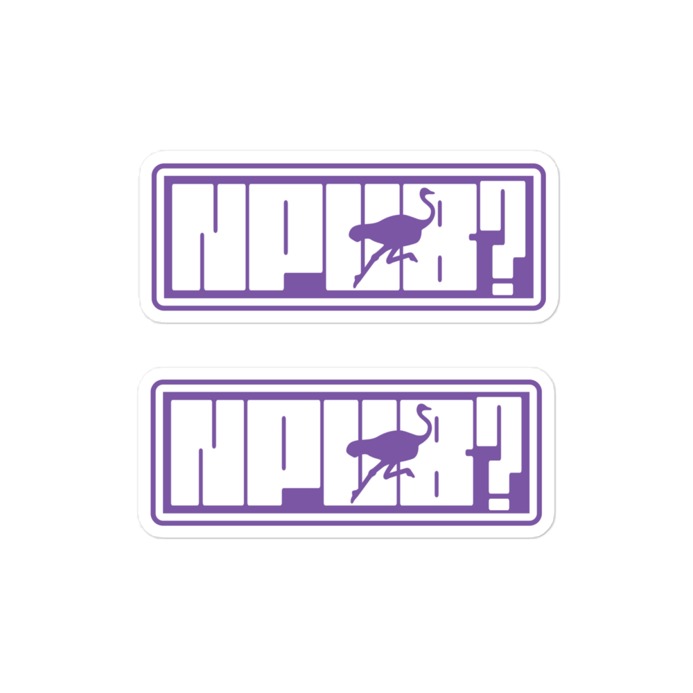 Front view of 2 nostr stickers