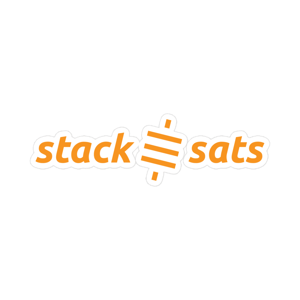 Front view of a bitcoin sticker.