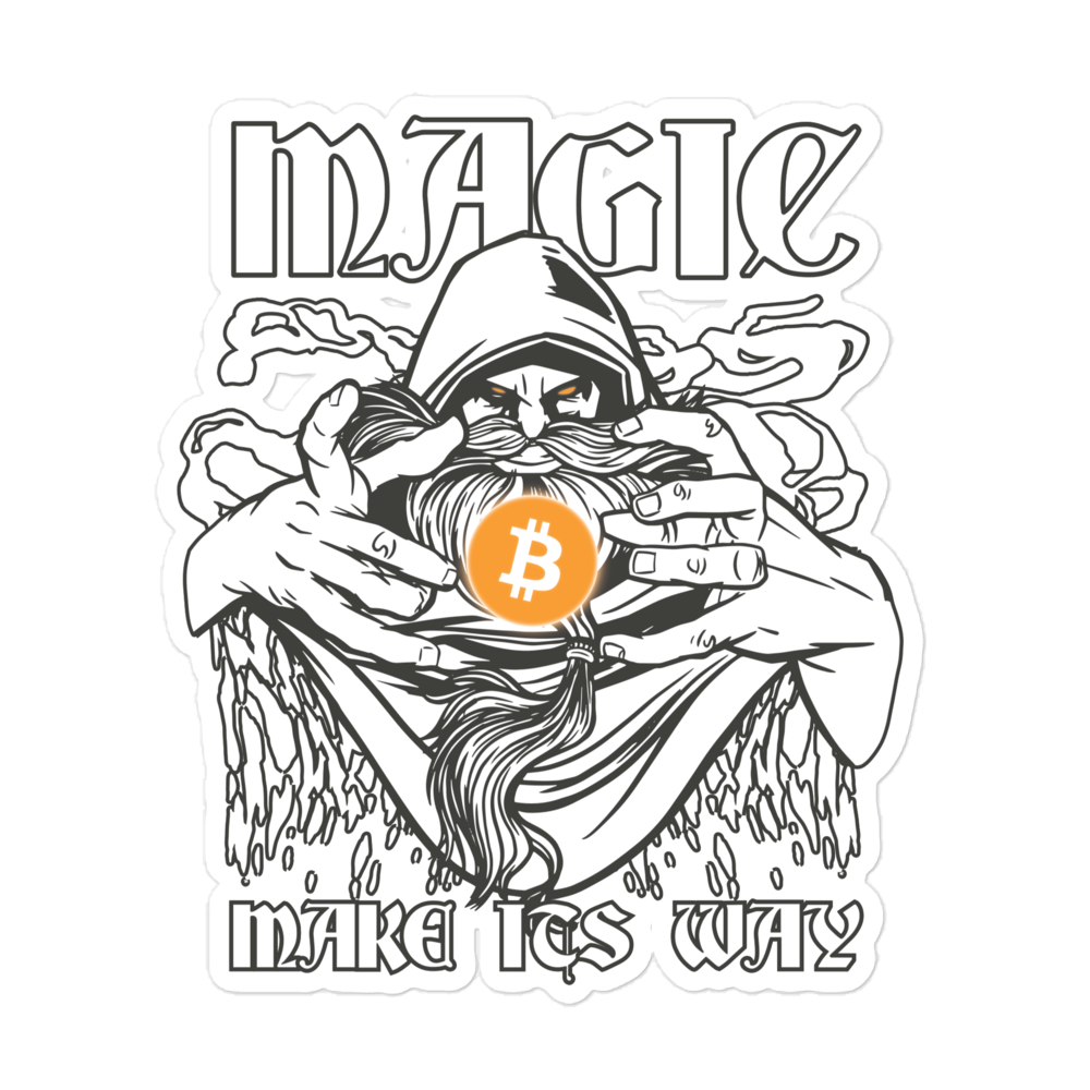 Front view of a bitcoin sticker