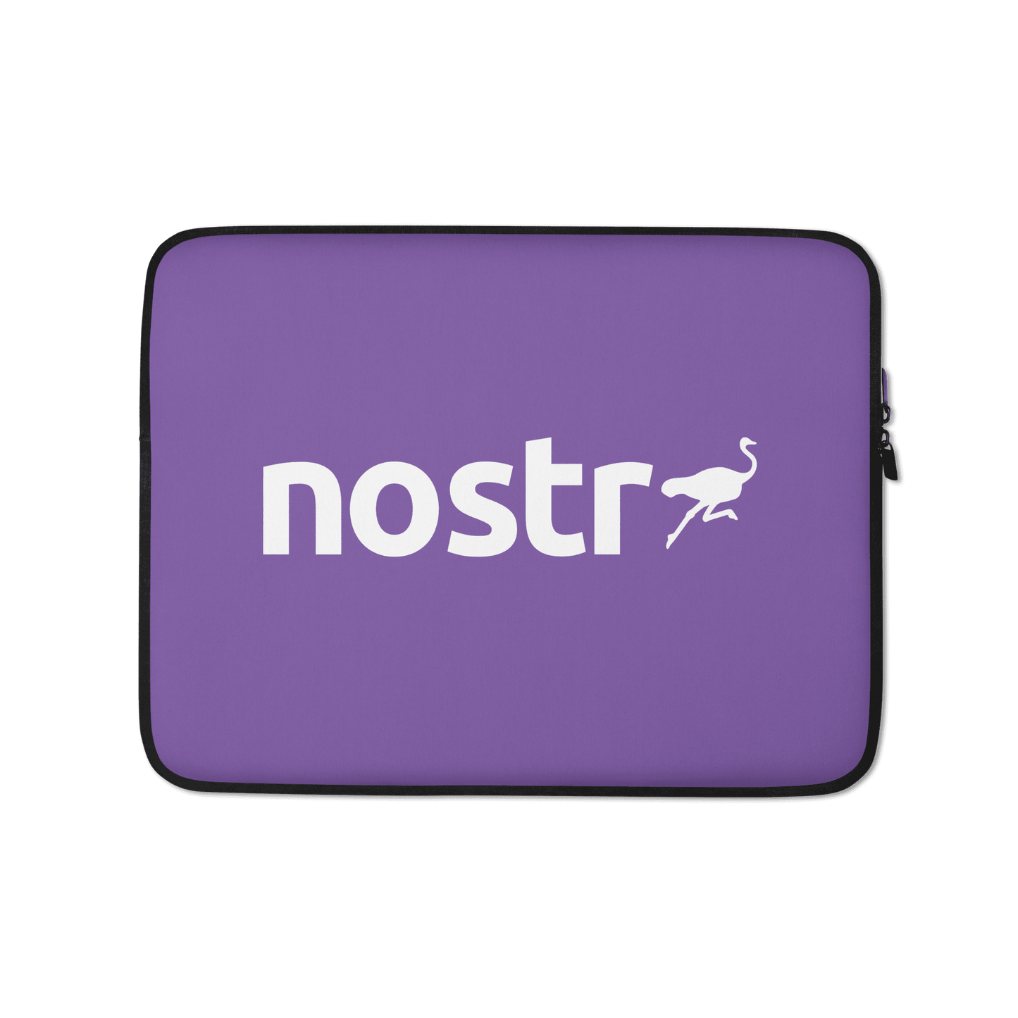Front view of a purple 13 inch nostr laptop sleeve.