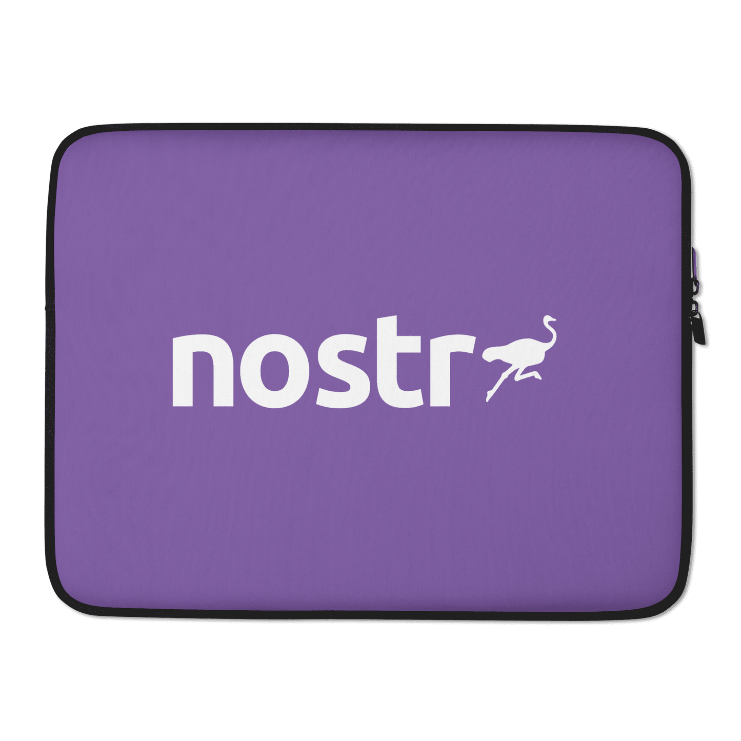 Front view of a purple 15 inch nostr laptop sleeve.