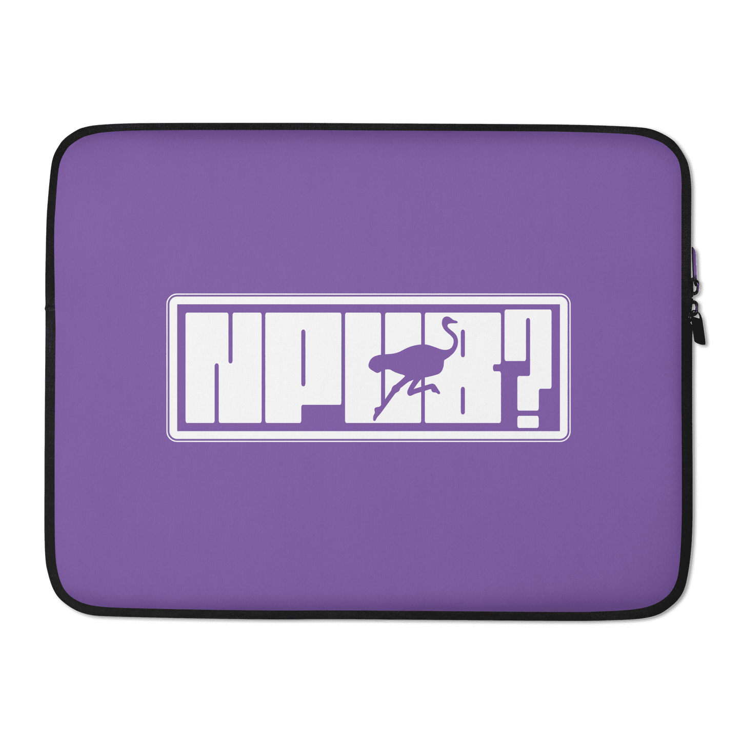 Front view of a purple 15 inch nostr laptop sleeve.