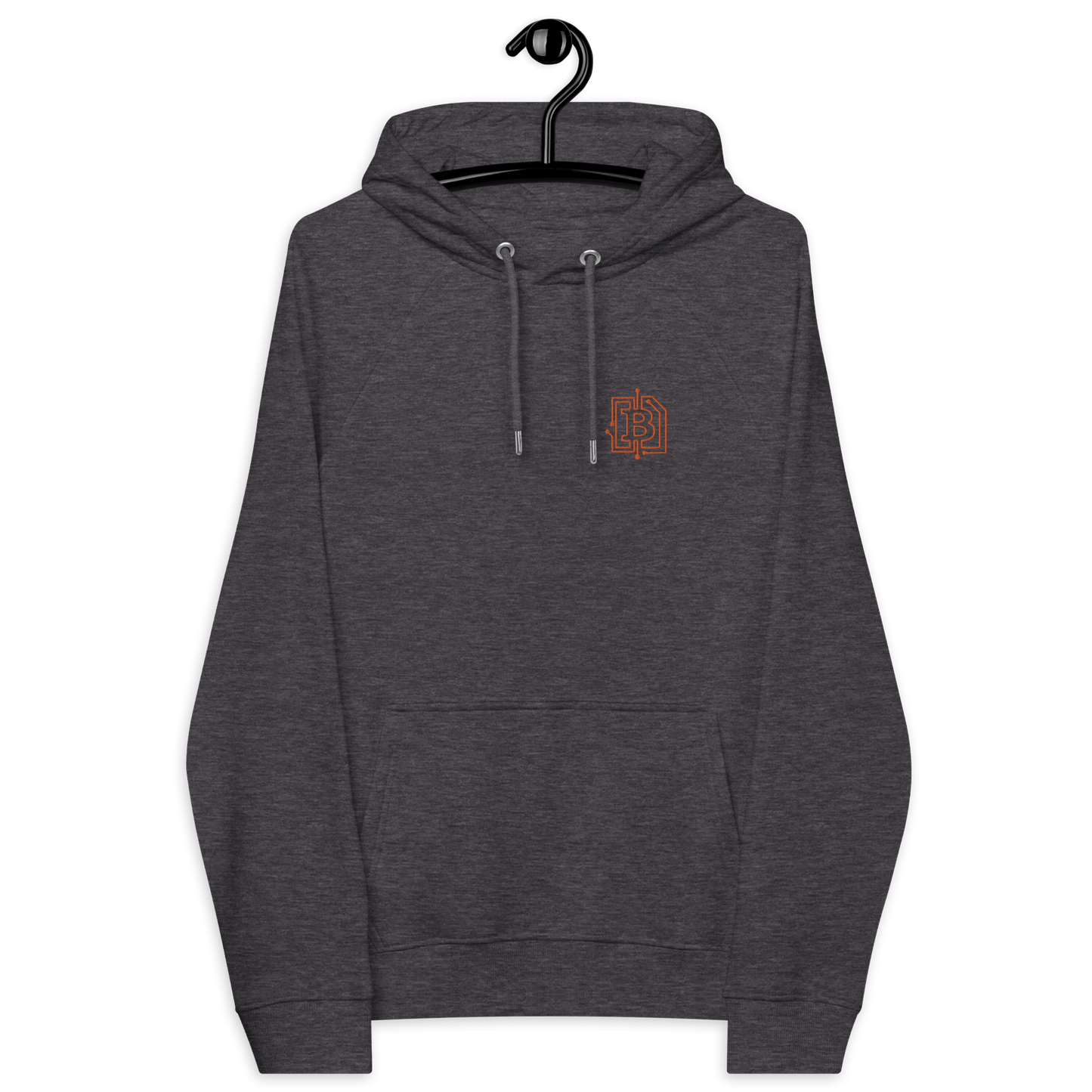 Circuit Board | Bestickter Öko-Raglan-Bitcoin-Kapuzenpullover