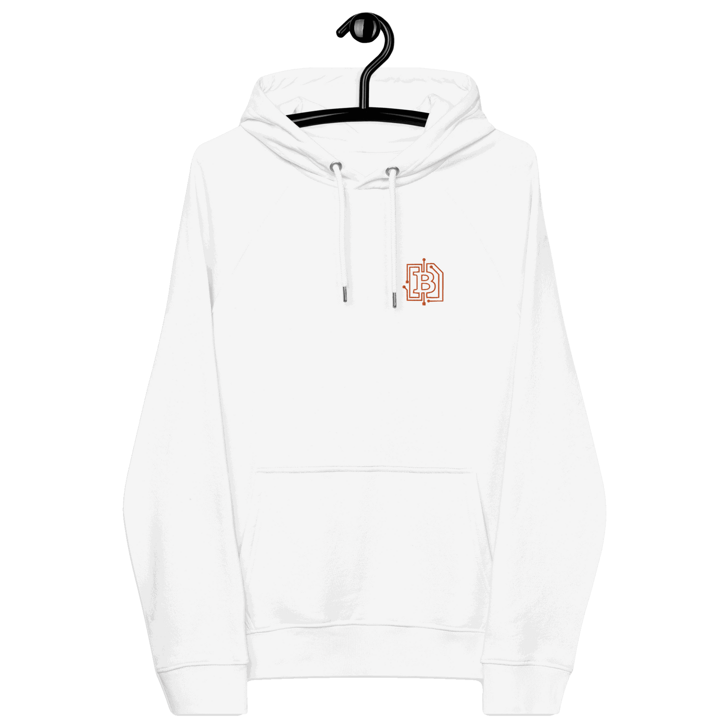 Eco-friendly embroidered circuit board bitcoin hoodie with certification logos