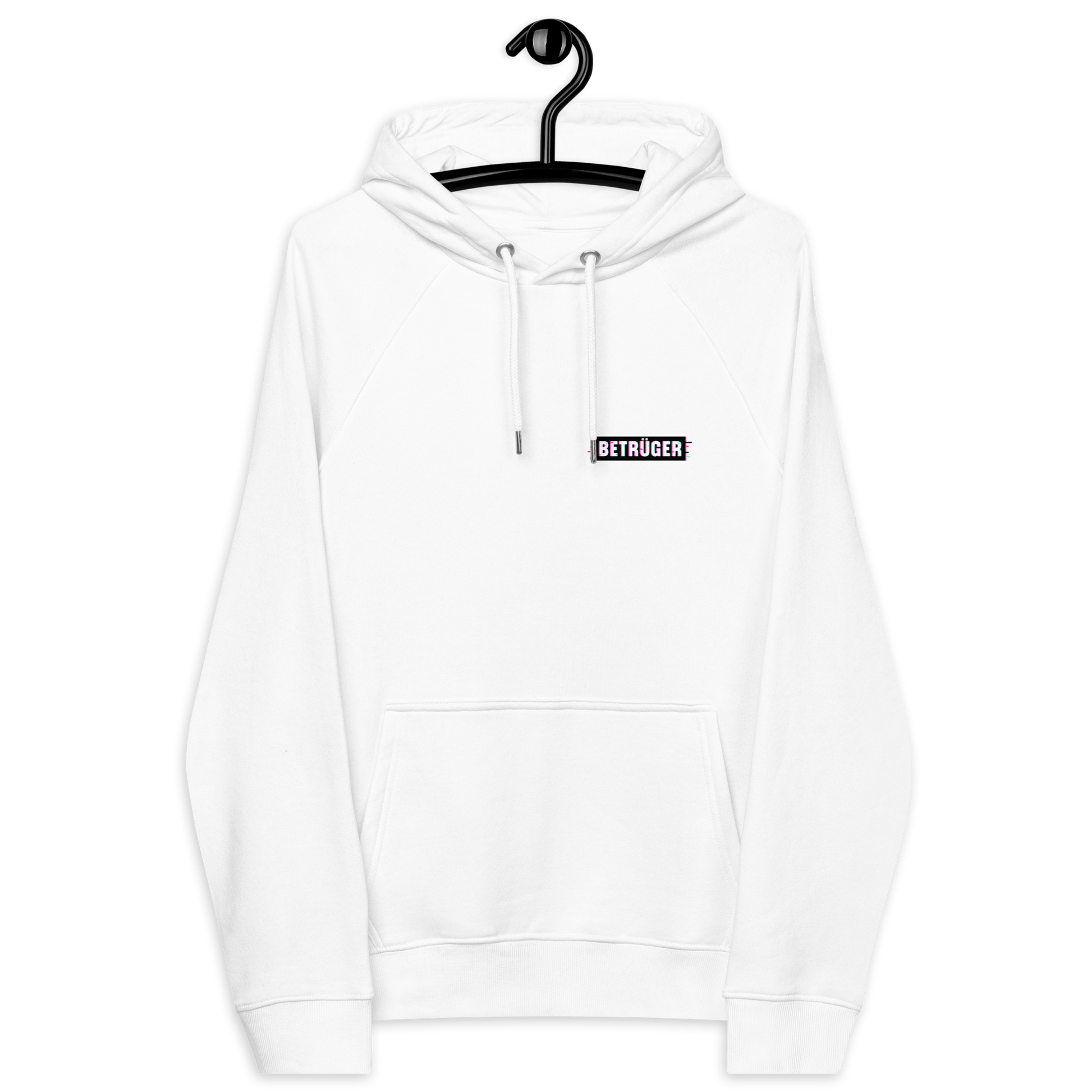 Front view of a white ALN hoodie.
