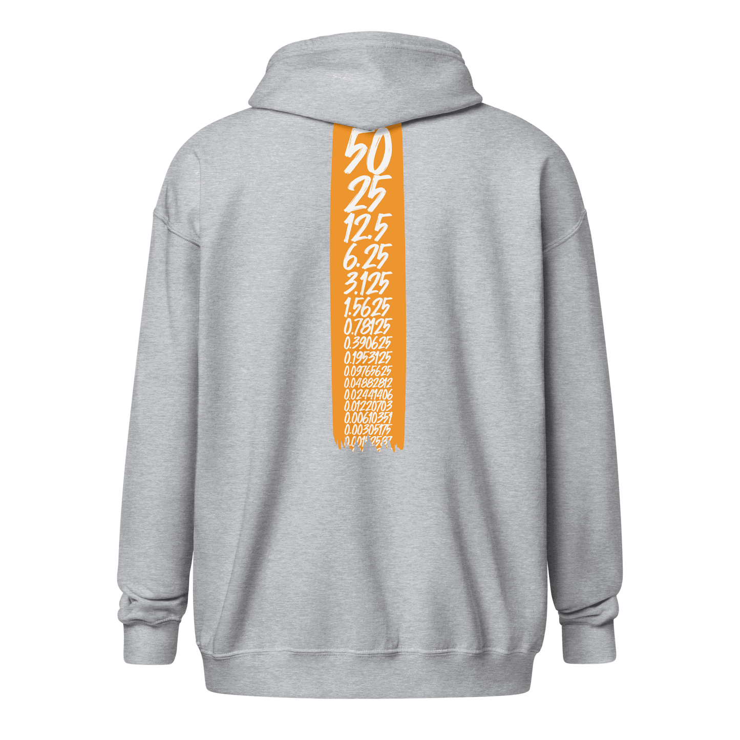 Bitcoin Zip Hoodie with minimalist halving design, comfortable zip-up style for Bitcoin enthusiasts