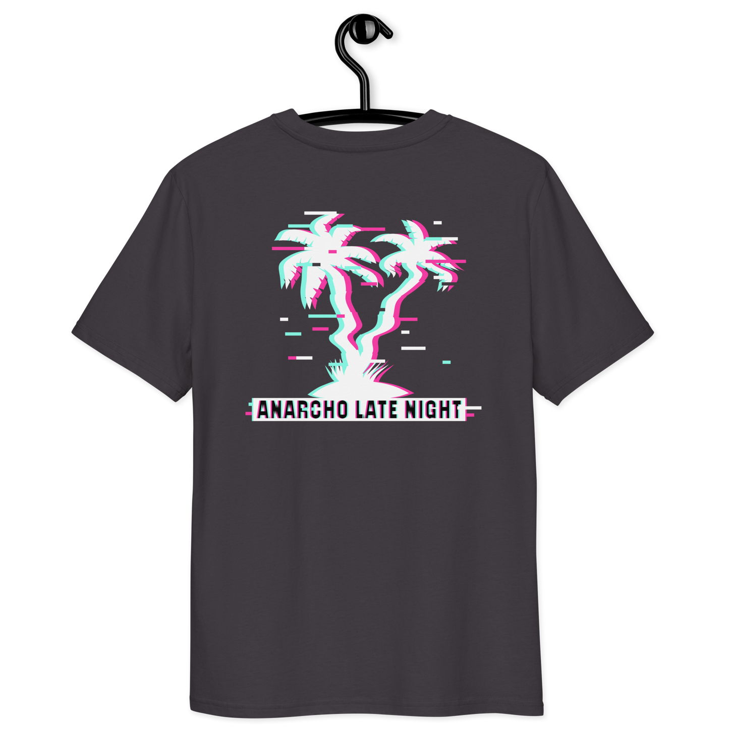 Back view of an athracite aln t-shirt.
