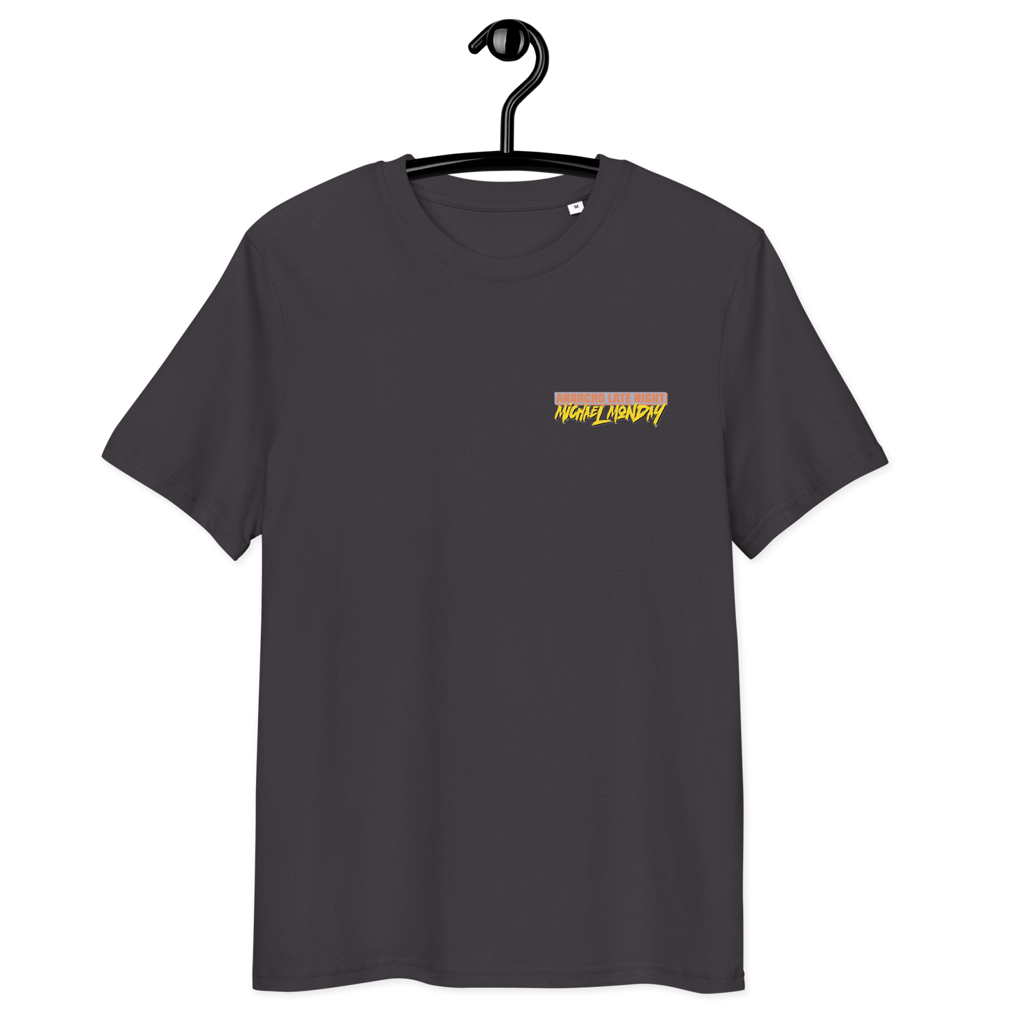 Front view of an athracite aln t-shirt.