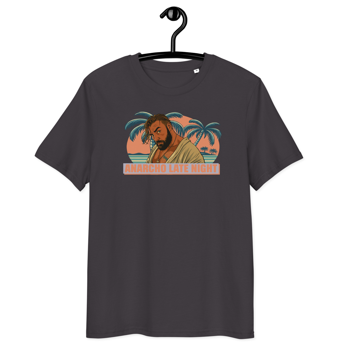 Front view of an athracite aln t-shirt.