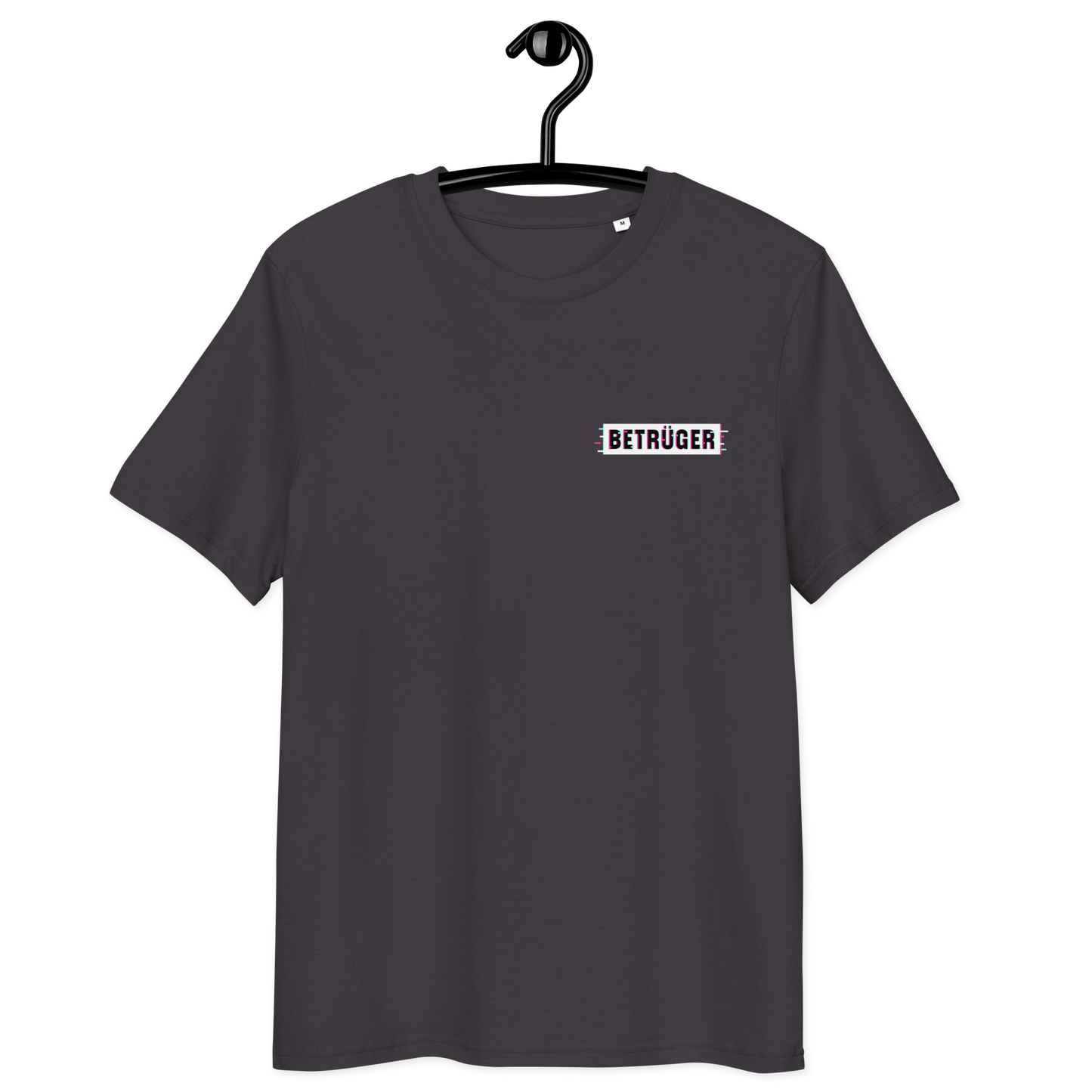 Front view of an athracite aln t-shirt.