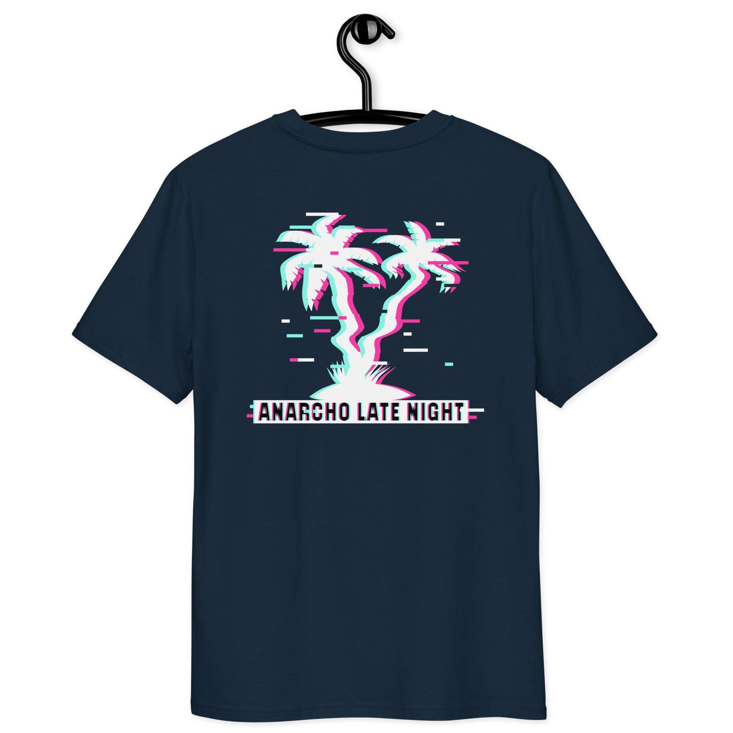 Back view of a navy colored aln t-shirt.