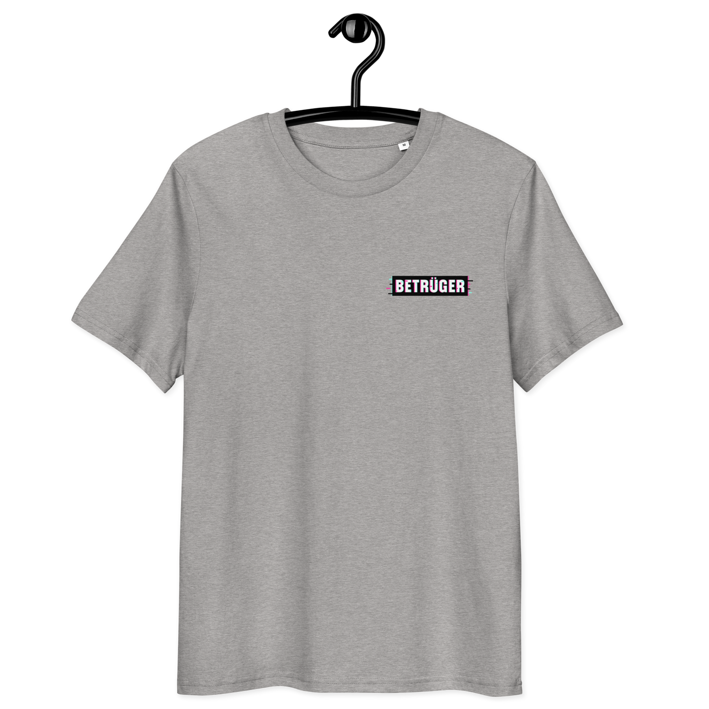 Front view of a heather grey aln t-shirt.