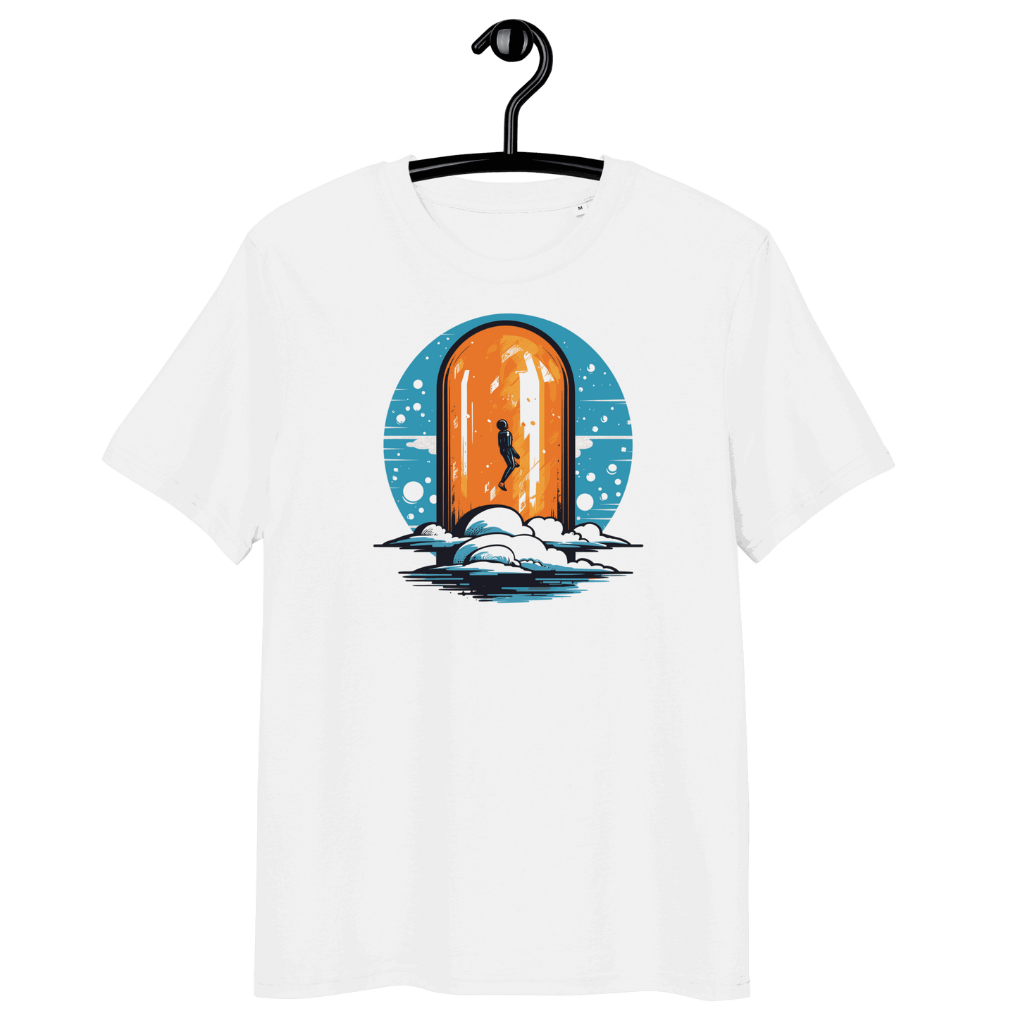 Orange Pill organic cotton Bitcoin T-shirt with eco-friendly certifications and subtle design