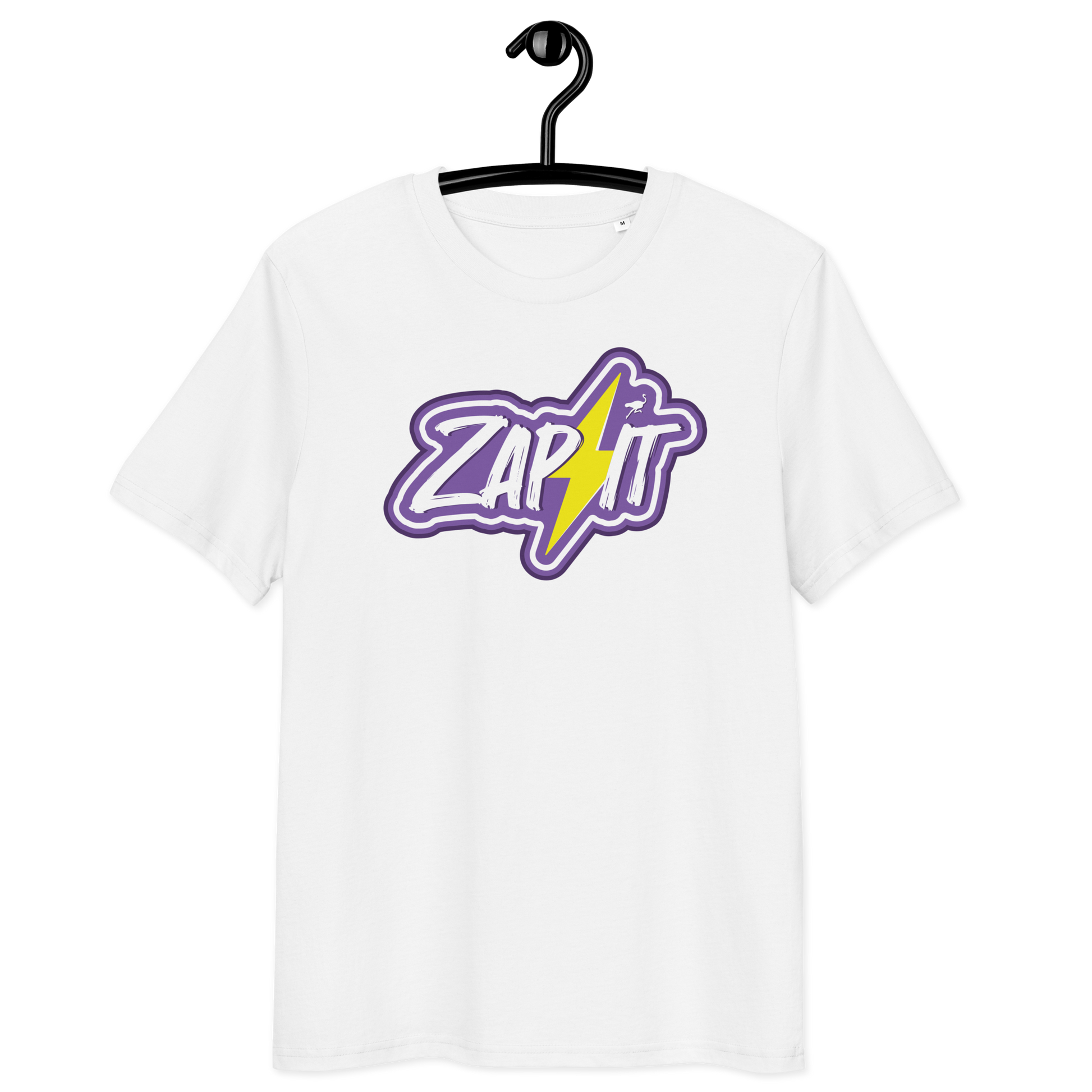 Front view of a white bitcoin t-shirt.