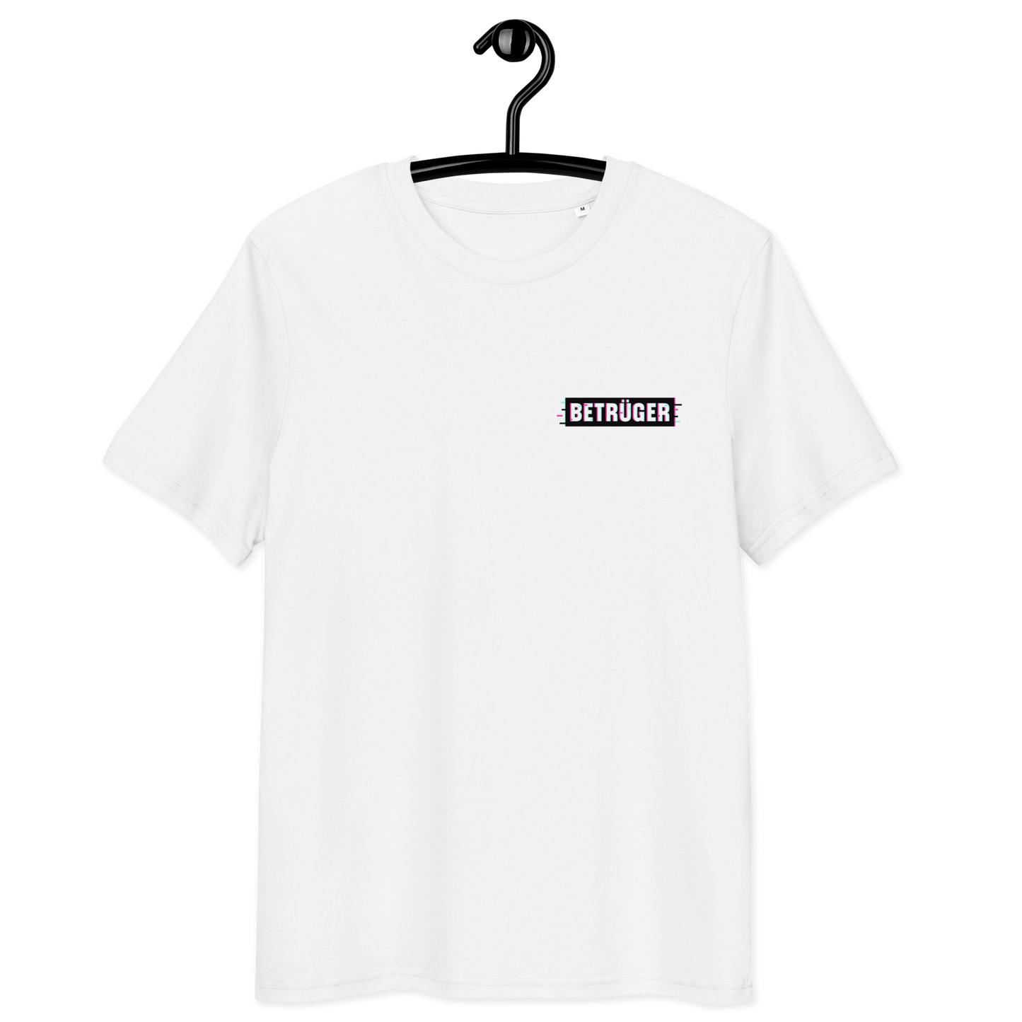 Front view of a white aln t-shirt.