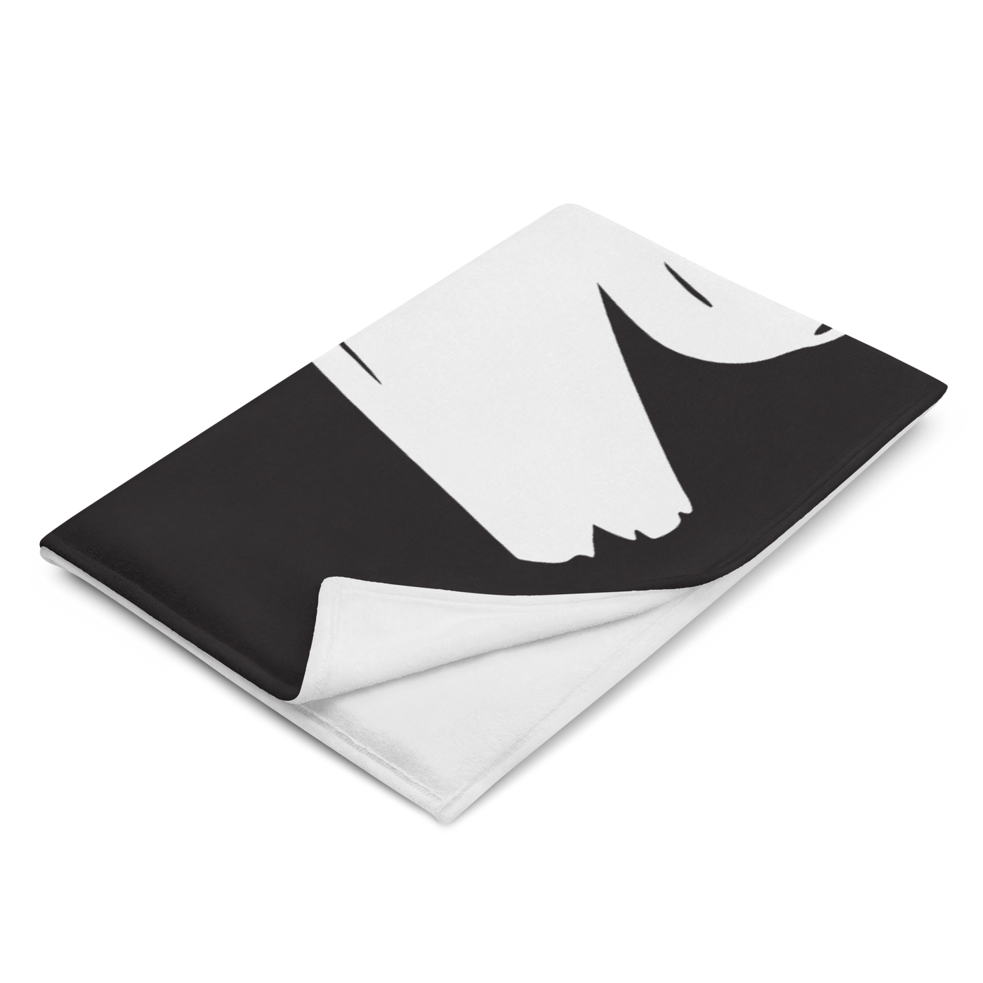 21 Million Bitcoin throw blanket folded on a white background, showing the printed front and the plain white reverse side.