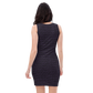 Back view of a woman wearing a black nostr bodycon dress.