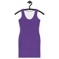 Front view of a purple nostr bodycon dress.