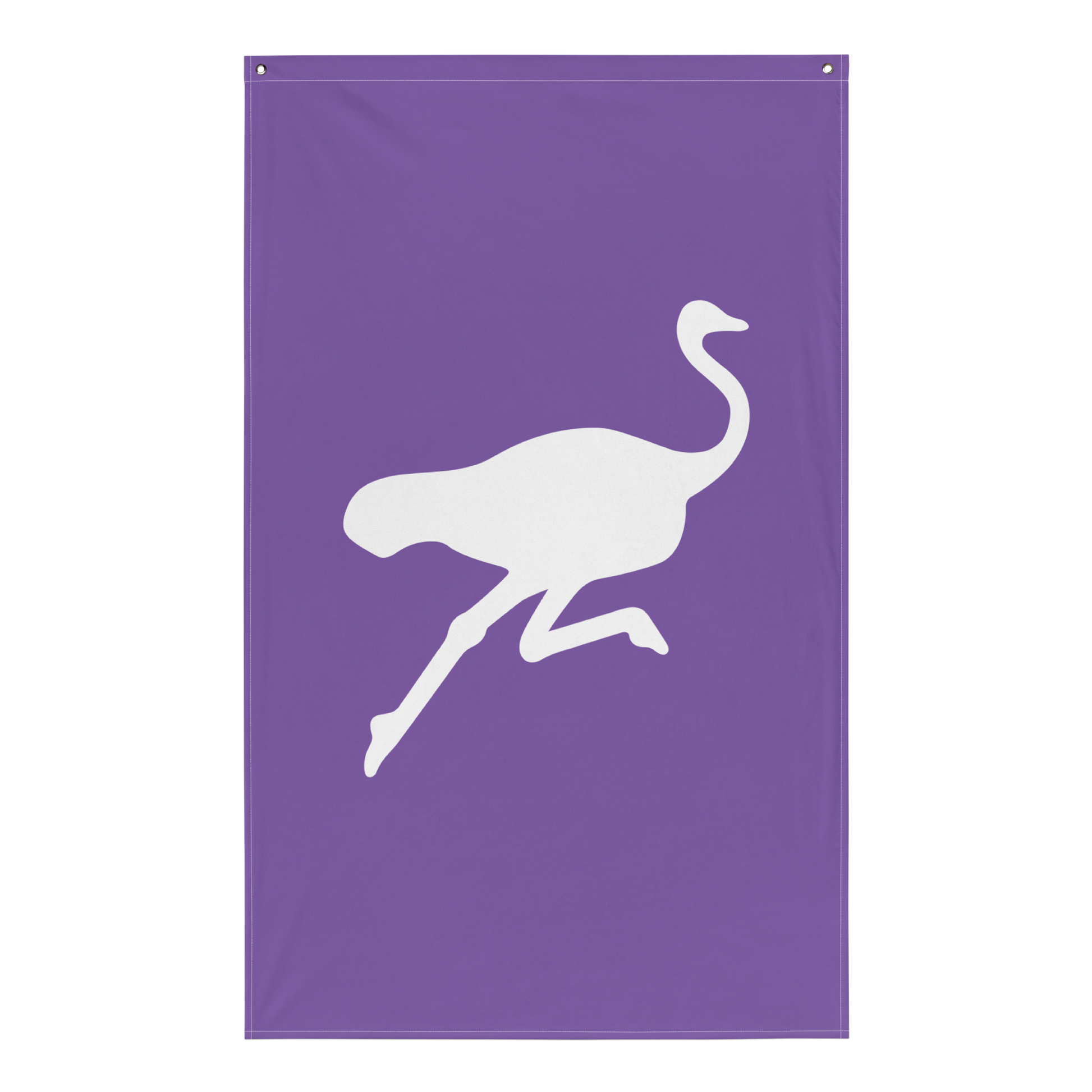 Front view of a purple nostr flag.