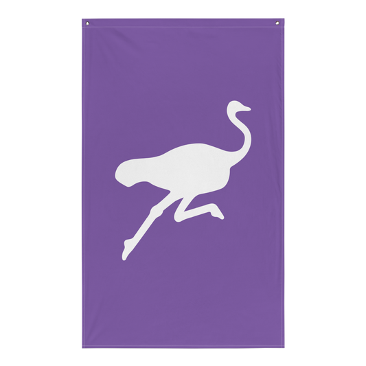 Front view of a purple nostr flag.