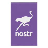 Nostr flag made of 100% polyester with iron grommets for censorship-free communication and bitcoin awareness