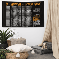 Genesis Block bitcoin flag made of 100% polyester with iron grommets and single-sided print