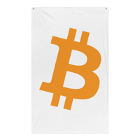 Bitcoin B bitcoin flag, front view: a large solid orange bitcoin B on white.