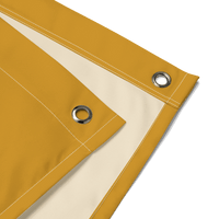Bitcoin flag with orange and black design, polyester fabric, and iron grommets for wall display