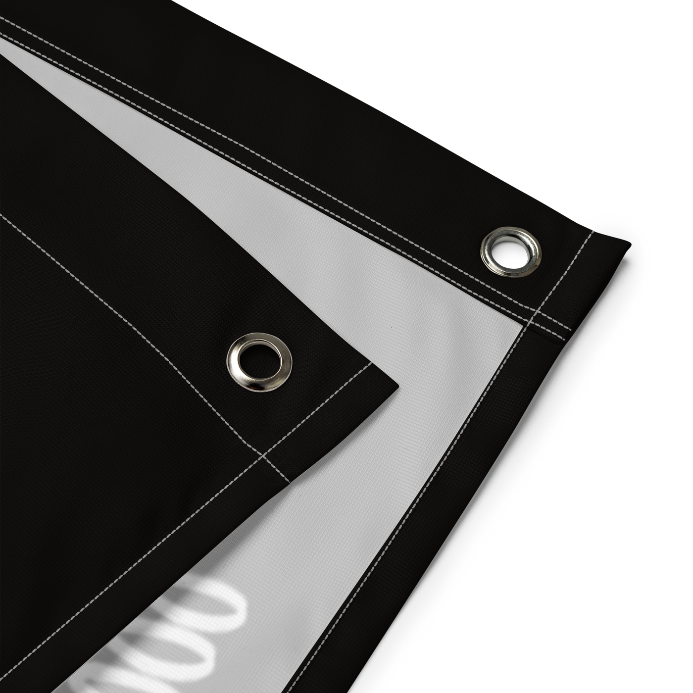Genesis Block bitcoin flag, close-up of the eyelets.