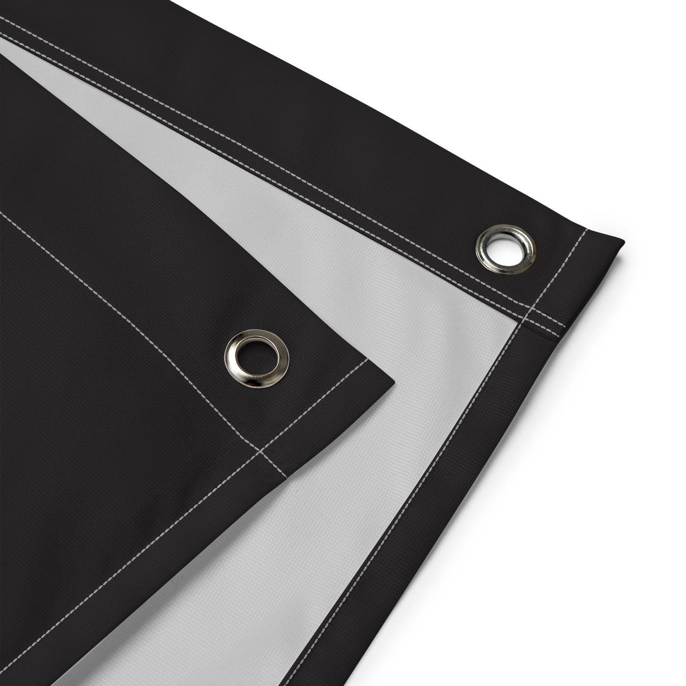 21 Million bitcoin flag, close-up of the eyelets.