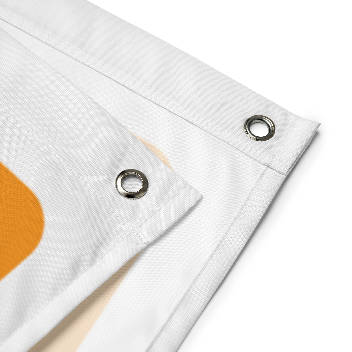 Emergency Exit bitcoin flag, close-up of the eyelets.