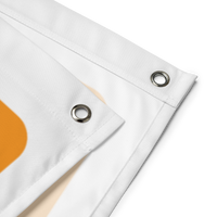 Emergency Exit bitcoin flag, close-up of the eyelets.