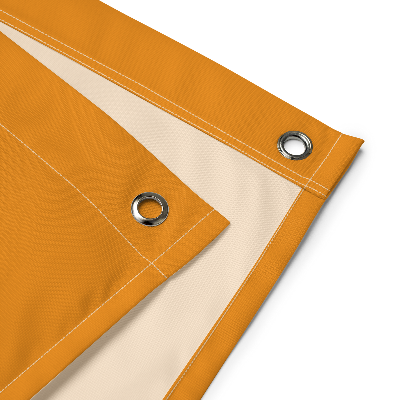 21 Rebel bitcoin flag, close-up of the eyelets.