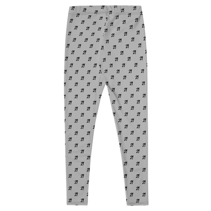 Back view of grey bitcoin leggings.