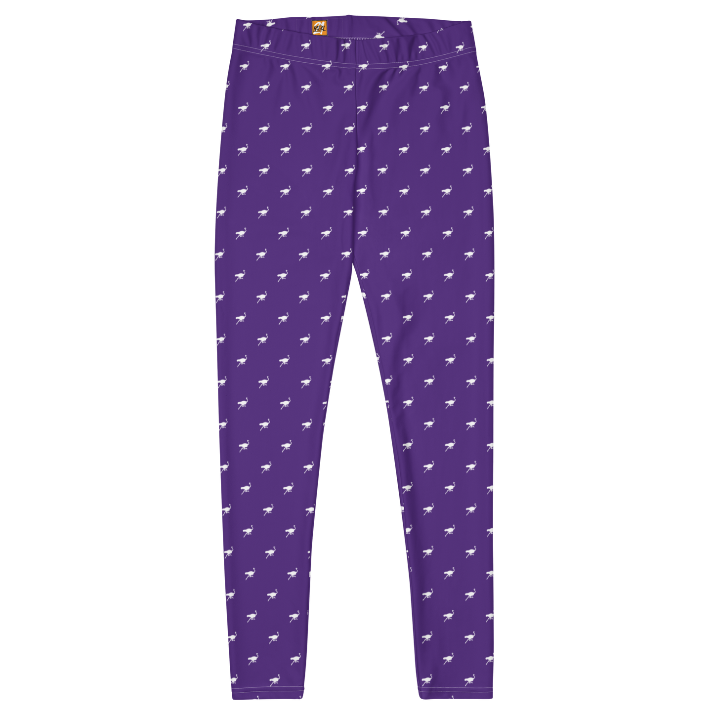 Front view of purple nostr leggings.