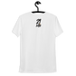 Back view of a white bitcoin athletic shirt for men.