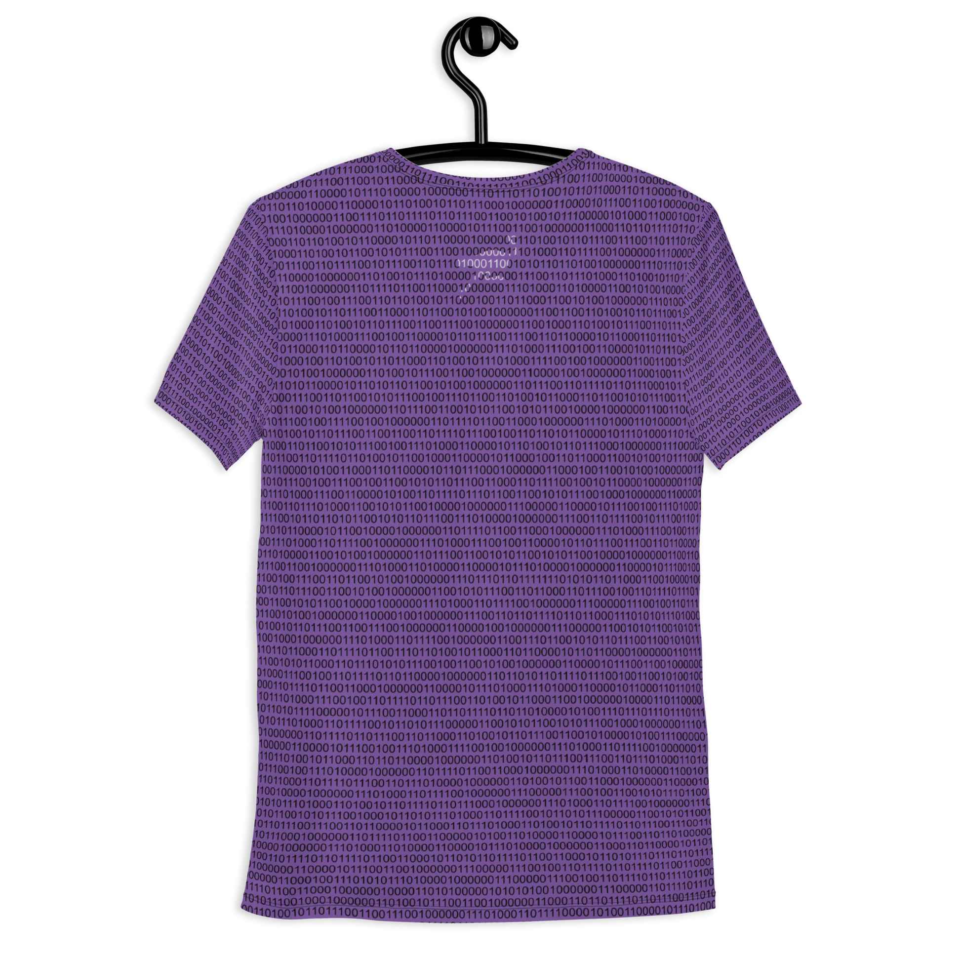 Back view of a purple nostr athletic shirt for men.