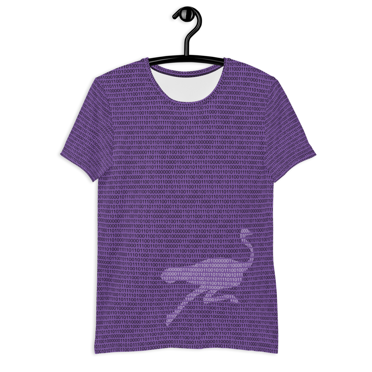 Front view of a purple nostr athletic shirt for men.