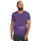 Front view of a man wearing a purple nostr athletic shirt for men.