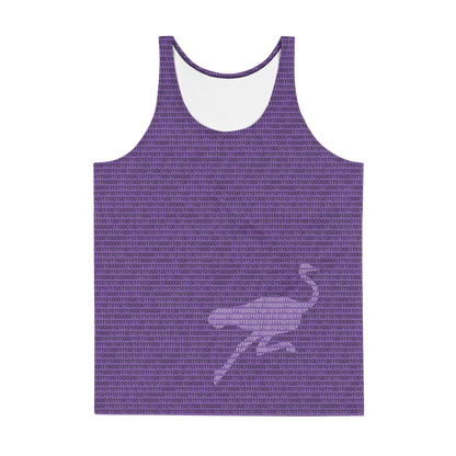 Front view of a purple nostr tank top.