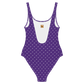 Back view of a purple nostr swimsuit.