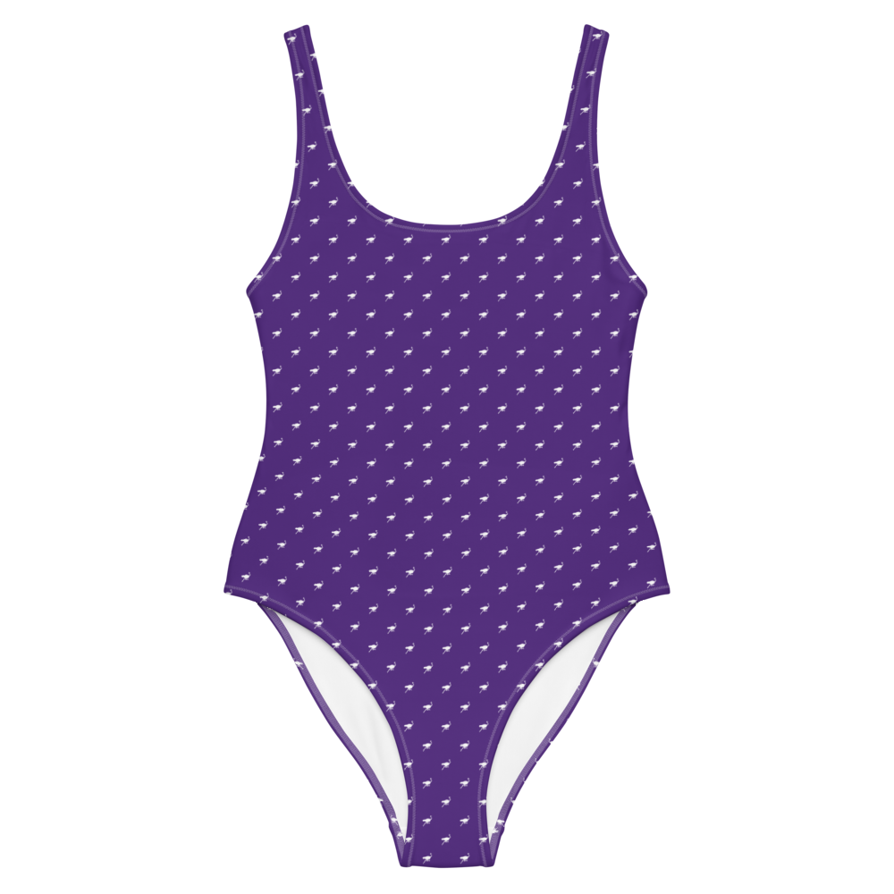 Front view of a purple nostr swimsuit.